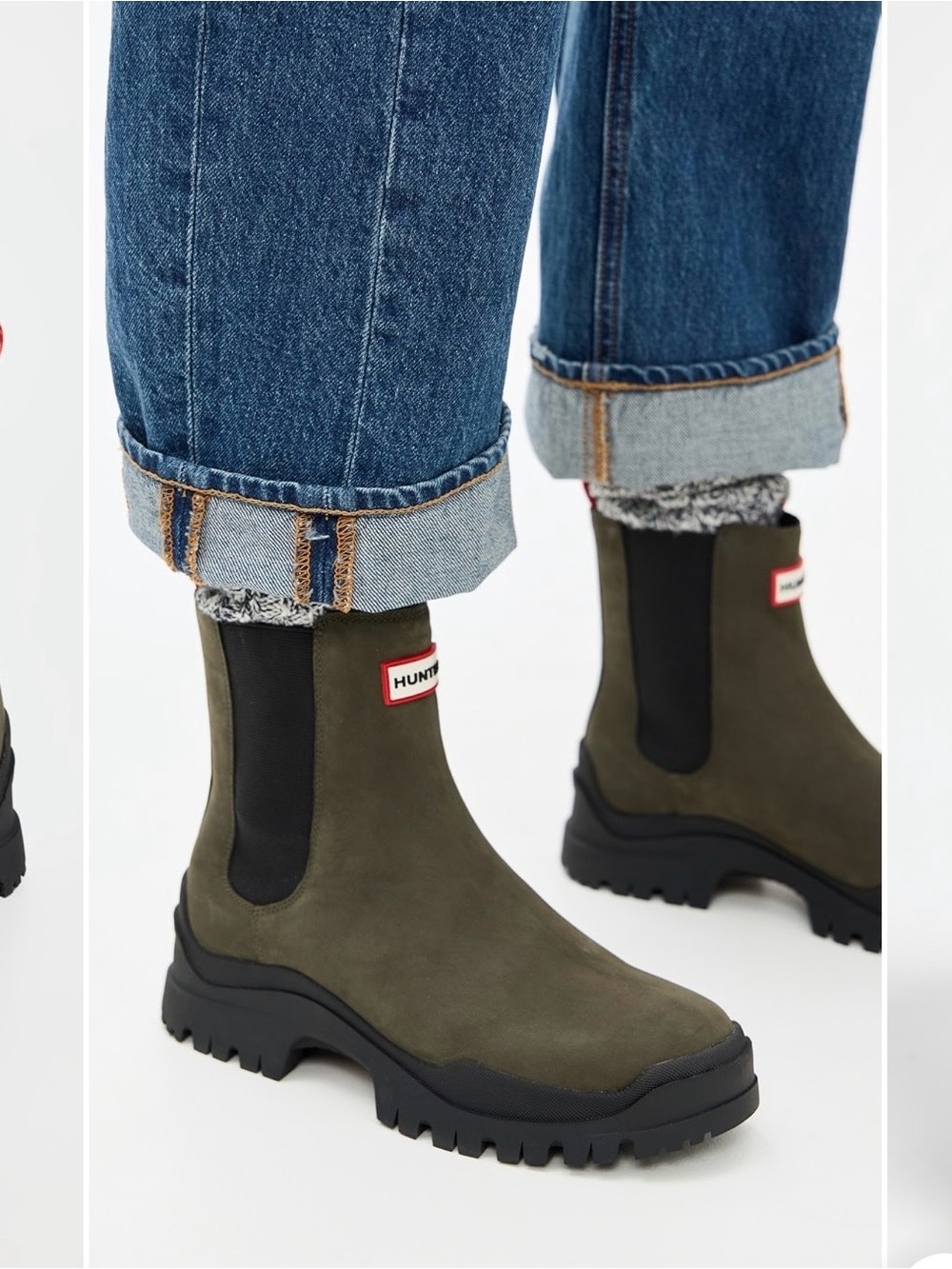 Hunter Olive Green & Black Chelsea Rain Boot - Picture 5 of 6